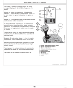 Alternative view of John Deere 925D, 930D, & 936D Draper Platforms North America (710701-715700) Operator's Manual (OMH215795)