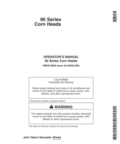 John Deere 90 Series Corn Heads (710101-) Operator's Manual (OMH215809)