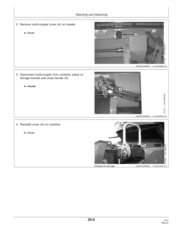 John Deere 925D, 930D, & 936D Draper Platforms North America (720551-725100) Operator's Manual (OMH227005) - Image 2