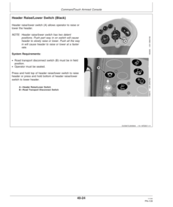 Alternative view of John Deere 9570 STS Self-Propelled Combine (725101-) Operator's Manual (OMH229934)