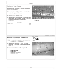 Alternative view of John Deere 615 P Belt Pickup (725101-) Operator's Manual (OMH232865)