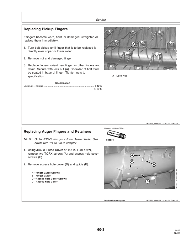 John Deere 615 P Belt Pickup (725101-) Operator's Manual (OMH232865) - Image 2