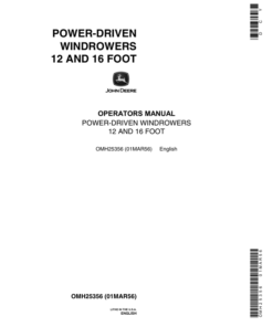 John Deere 12-, 16-Foot Power-Driven Windrower Operator's Manual (OMH25356)