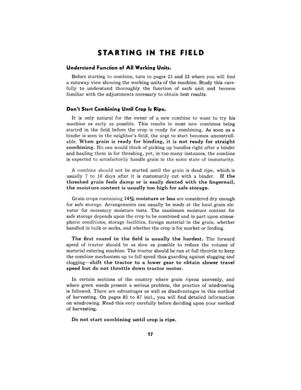 John Deere No. 12-A Straight-Through Combine 66-Inch Cut (12-72049, up) Operator's Manual (OMH3349) - Image 3