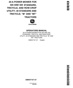 John Deere 20A Power Mower Operator's Manual (OMH57157)