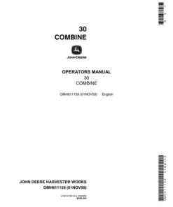 John Deere 30 Combine Operator's Manual (OMH611159)