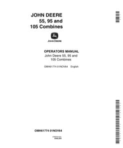 John Deere 55, 95, 105 Combines Operator's Manual (OMH61774)