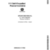 John Deere 111 Self-Propelled Peanut Combine Operator's Manual (OMH63969)