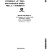John Deere Hydraulic Lift Reel, Variable Speed Reel Attachments for 55, 95, 105 Combines Operator's Manual (OMH64924)