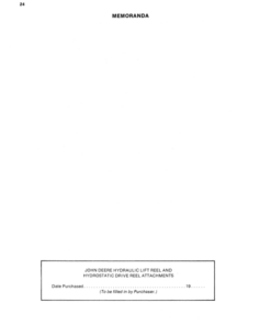 Alternative view of John Deere Hydraulic Lift/Drive Reel (1970) Operator's Manual (OMH83074)
