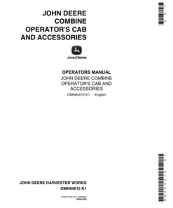 John Deere Operator's Cab, Accessories (1972) Operator's Manual (OMH84015)