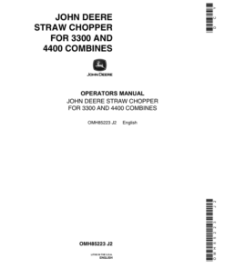 John Deere 3300, 4400 Straw Chopper (1973-) Operator's Manual (OMH85223)