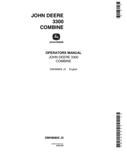 John Deere 3300 Combine North America (100001-150000) Operator's Manual (OMH86802)