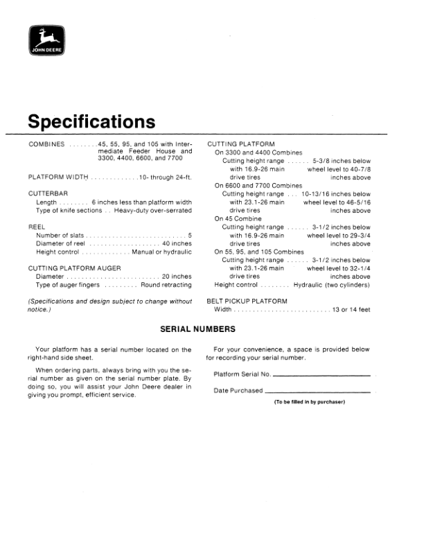 John Deere Combine Quik-Tatch Platforms Operator's Manual (OMH86807) - Image 2