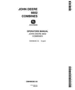 John Deere 6602 Combine Operator's Manual (OMH88385)