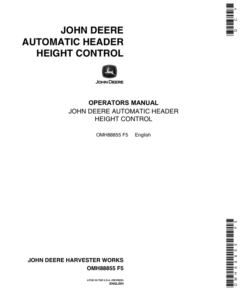 John Deere Automatic Header Height Control Operator's Manual (OMH88855)