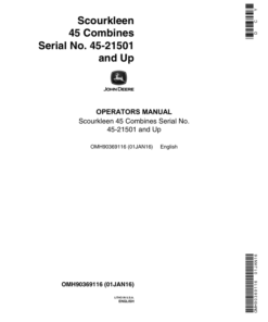 John Deere Scourkleen for Combines Operator's Manual (OMH90369116)