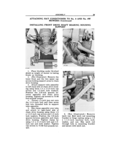 Alternative view of John Deere Hay Conditioner, No. 8 or 9 Mower Hook-Up & Drive Operator's Manual (OMH90535H)