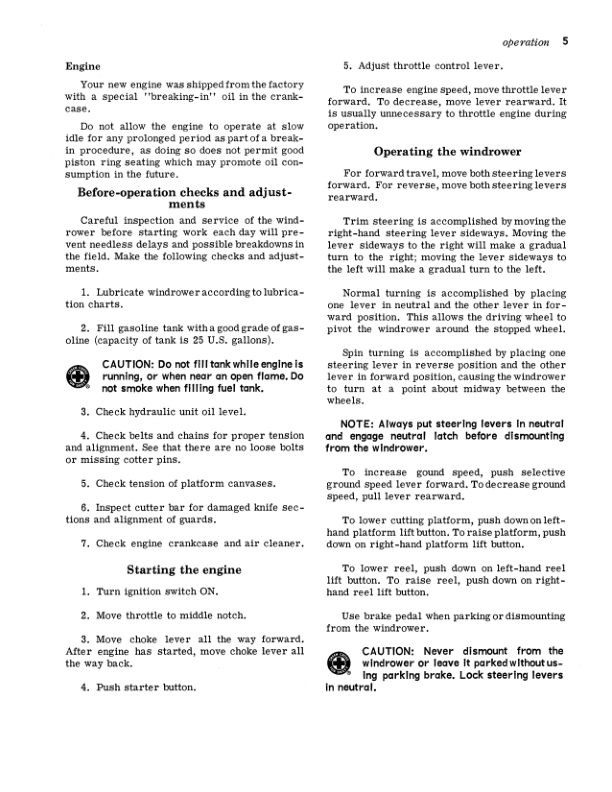 John Deere 215 Self-Propelled Windrower (-000801) Operator's Manual (OMH90727) - Image 2