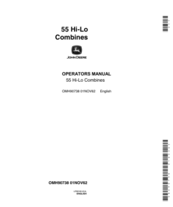John Deere 55 Hi/Lo Combines Operator's Manual (OMH90738)