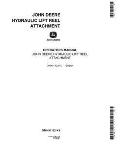 John Deere 45 Combine Hydraulic Lift Reel Attachment (035001-) Operator's Manual (OMH91132)
