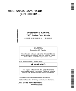 John Deere 700C Series Corn Heads Operator's Manual (OMHXE119105)