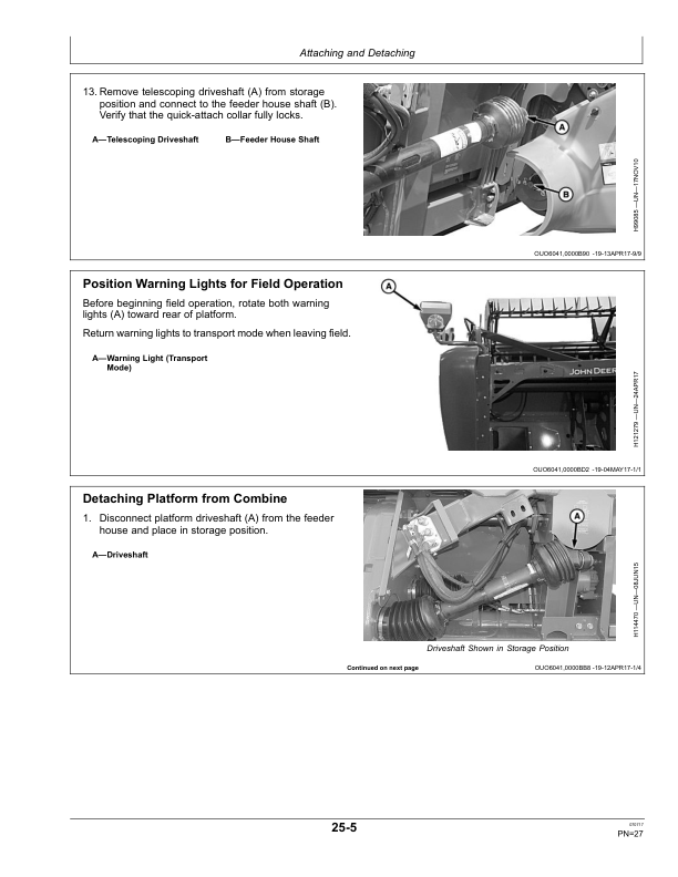 John Deere 600FD Series Flexible Draper Platforms 630FD, 635FD, 640FD, 645FD (800001-) (Export Edition) Operator's Manual (OMHXE122514) - Image 2