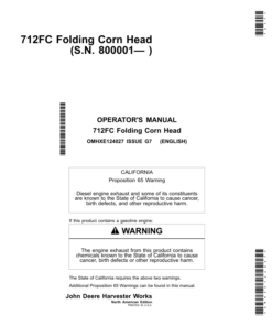 John Deere 712FC Folding Corn Head Operator's Manual (OMHXE124027)