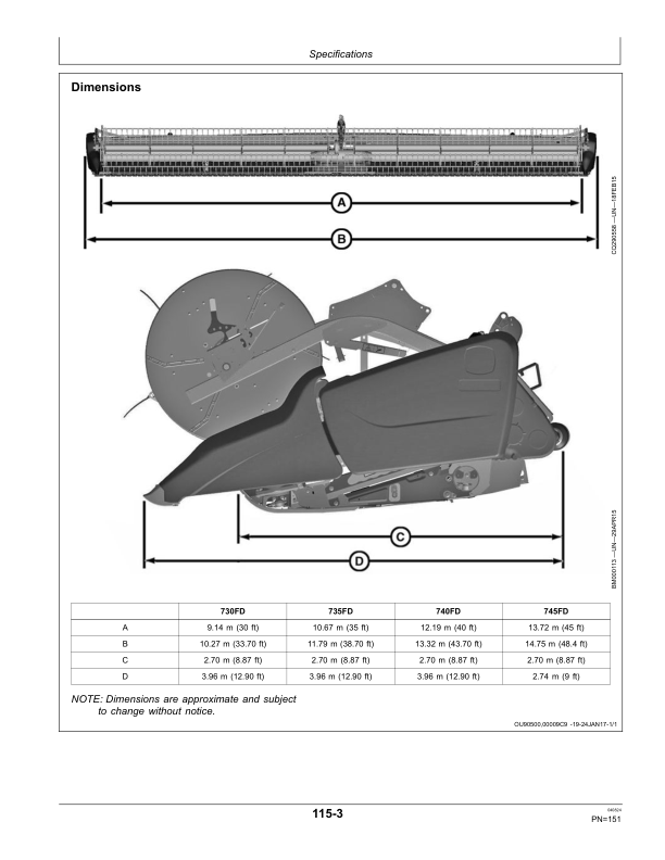 John Deere 730FD, 735FD, 740FD, 745FD Flexible Draper Platforms Operator's Manual (OMHXE125084) - Image 2