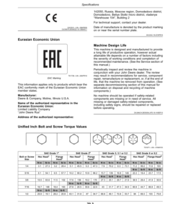 Alternative view of John Deere 615P Belt Pickup Operator's Manual (OMHXE127790)