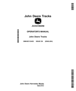 John Deere S760, S780, S770, S790 Combine Tracks Operator's Manual (OMHXE133455)