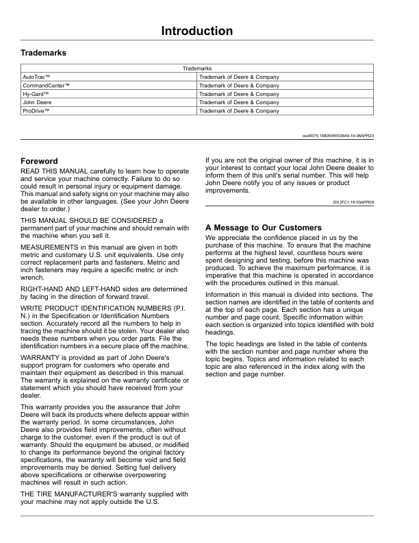John Deere Performance Upgrades - Combine Remote Separator Grate Covers (North American) Operator's Manual (OMHXE193879) - Image 2