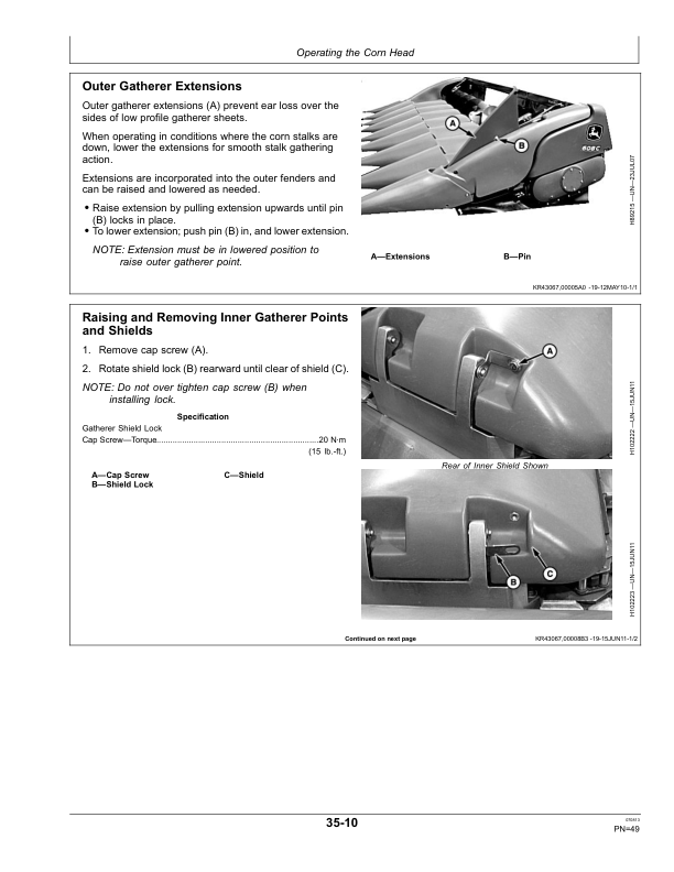 John Deere 600C Series Corn Head & StalkMaster North America (765001-775000) Operator's Manual (OMHXE69727) - Image 2