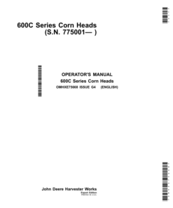John Deere 600C Series Corn Head & StalkMaster Export Edition (775001-785000) Operator's Manual (OMHXE75668)