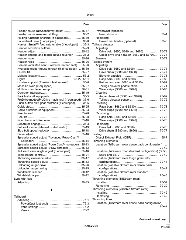 John Deere S650, S660, S670, S680 & S690 Combines Export Edition (775001-785000) Operator's Manual (OMHXE75814) - Image 4