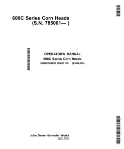John Deere 600C Series Corn HeadsExport Edition (785001- ) Operator's Manual (OMHXE89805)
