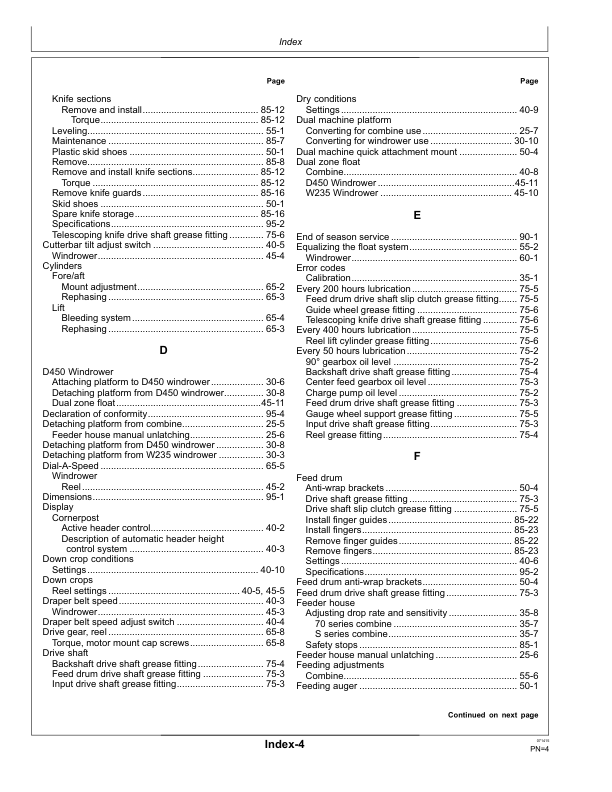 John Deere 600D Series Draper PlatformsExport Edition (785001- ) Operator's Manual (OMHXE89990) - Image 3
