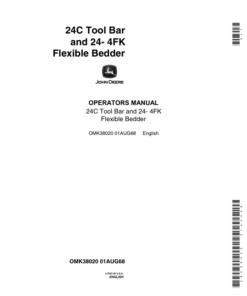 John Deere 24C Toolbar, 24-4FK Flexible Bedder Operator's Manual (OMK38020)