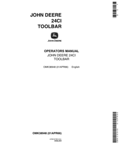 John Deere 24CI Toolbar Attachment Operator's Manual (OMK38948)