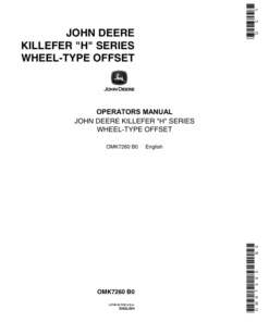 John Deere H Disk Harrow Operator's Manual (OMK7260)