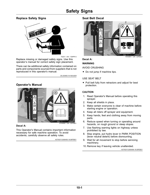 John Deere 400R, 408R, 410R, 412R, 600R, 612R, 616R Self-Propelled Sprayer/Spreader (240001-) (Export Edition) Operator's Manual (OMKK108877) - Image 3