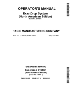 John Deere ExactDrop System (240001-) (North American) Operator's Manual (OMKK109260)