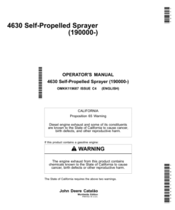 John Deere 4630 Self-Propelled Sprayer (190000-) Operator's Manual (OMKK119687)