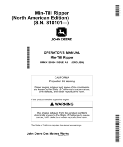 John Deere Min-Till Ripper (North American) (S.N. 810101—) Operator's Manual (OMKK120824)