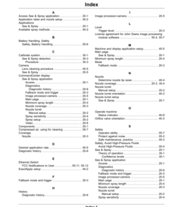 Alternative view of John Deere Sea & Spay Select 408R, 410R, 412R, 612R, 616R Self-Propelled Sprayers (Export) Operator's Manual (OMKK123189)