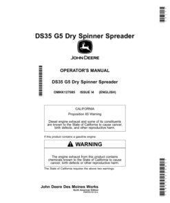 John Deere DS35 G5 Dry Spinner Spreader Operator's Manual (OMKK127085)