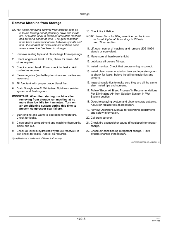 John Deere 4630 Self-Propelled Boom Sprayers (3WP-2271) Mongolian Edition (023001-) Operator's Manual (OMKK16970) - Image 3
