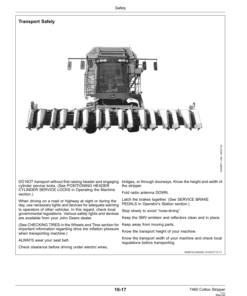 Alternative view of John Deere 7460 Cotton Strippers North America (043001- ) Operator's Manual (OMKK25372)