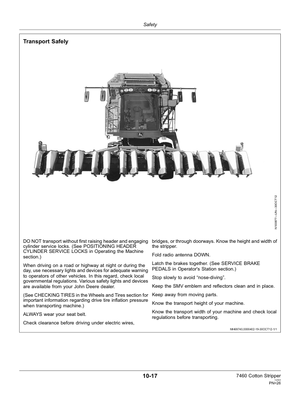 John Deere 7460 Cotton Strippers North America (043001- ) Operator's Manual (OMKK25372) - Image 2