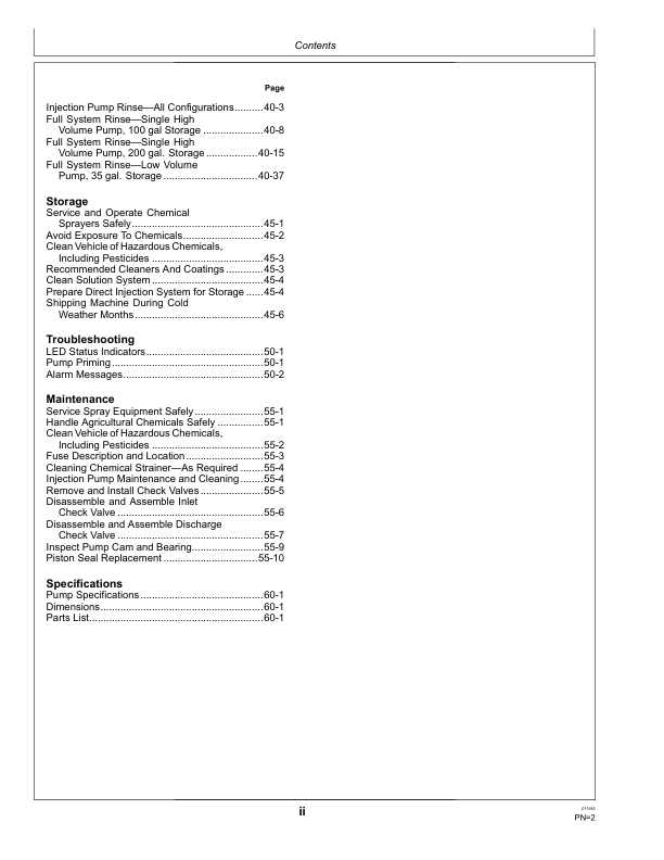 John Deere R4030, R4038 & 4045 Self-Propelled SprayersDirect Injection SystemAustralia Edition Operator's Manual (OMKK31380) - Image 2